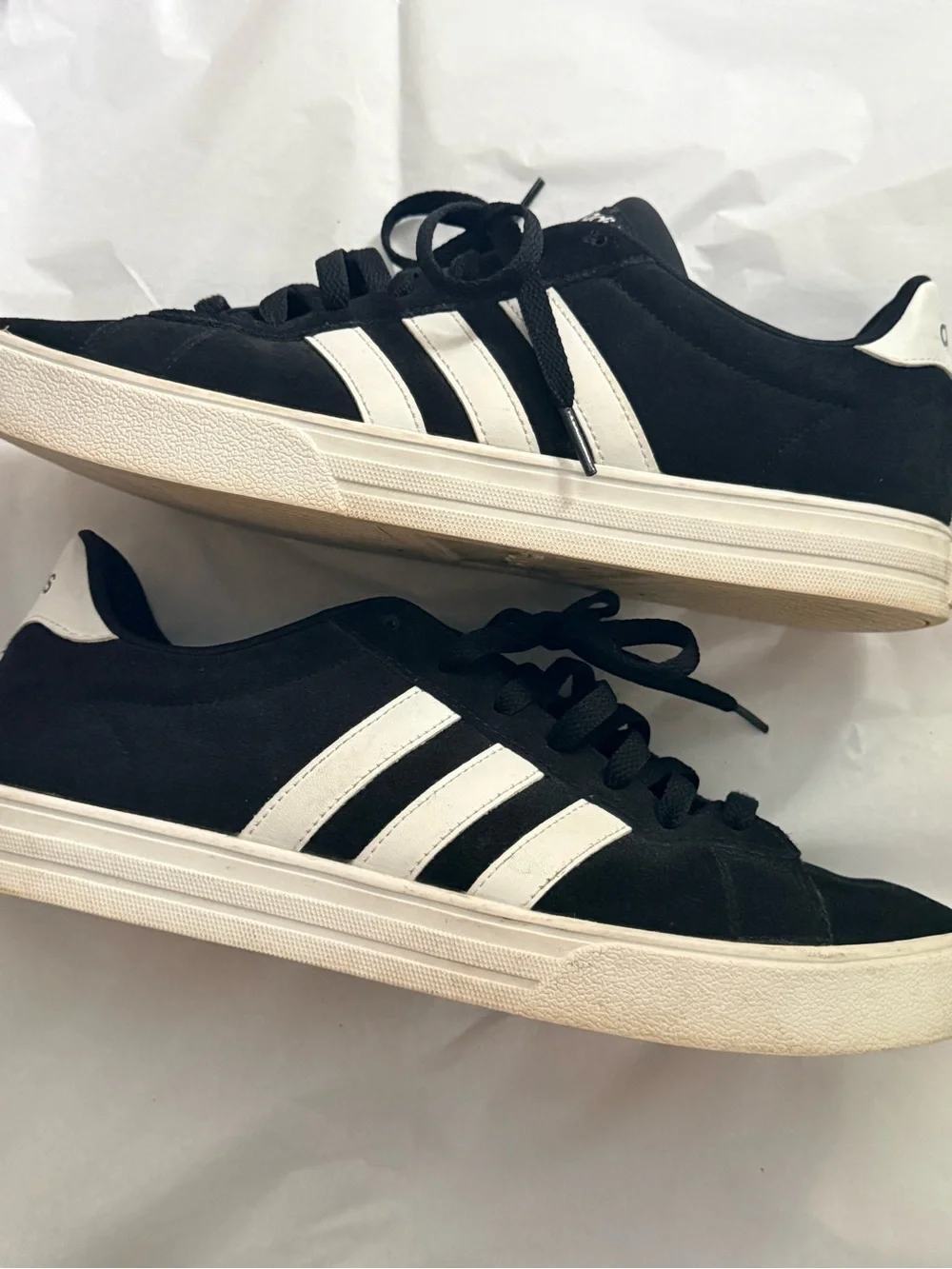 adidas Black Sneakers with White Stripes